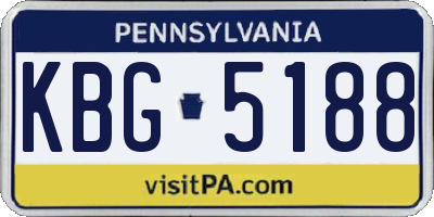 PA license plate KBG5188