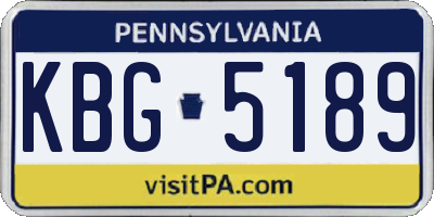 PA license plate KBG5189