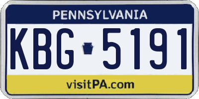 PA license plate KBG5191