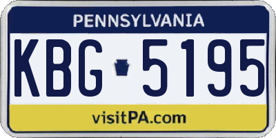 PA license plate KBG5195