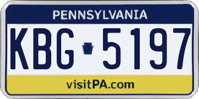 PA license plate KBG5197