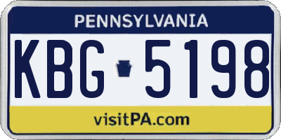 PA license plate KBG5198