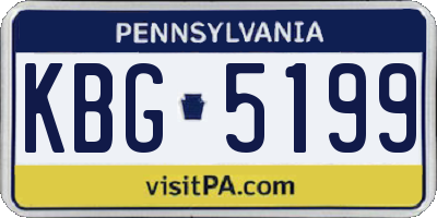 PA license plate KBG5199