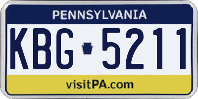 PA license plate KBG5211