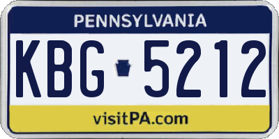 PA license plate KBG5212