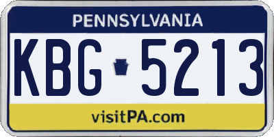 PA license plate KBG5213