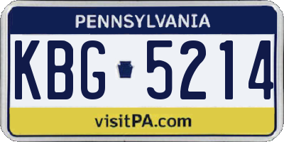 PA license plate KBG5214