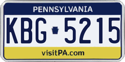 PA license plate KBG5215