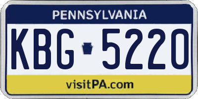 PA license plate KBG5220