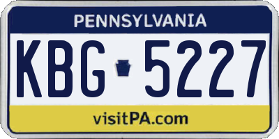 PA license plate KBG5227