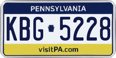 PA license plate KBG5228