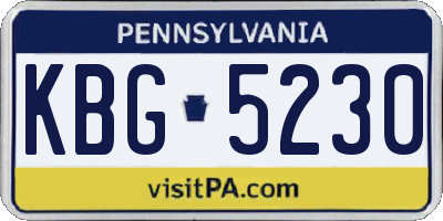 PA license plate KBG5230