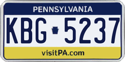 PA license plate KBG5237