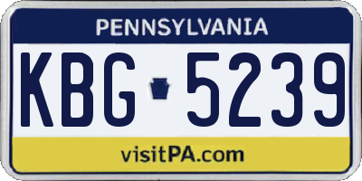 PA license plate KBG5239