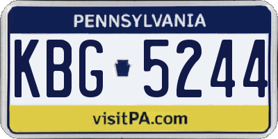 PA license plate KBG5244