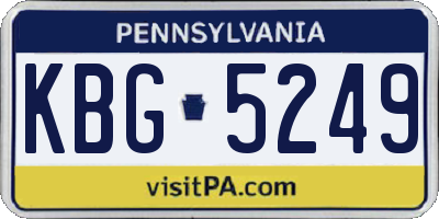 PA license plate KBG5249