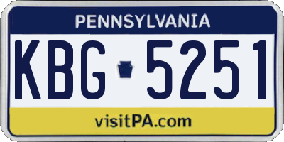 PA license plate KBG5251