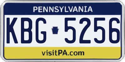 PA license plate KBG5256