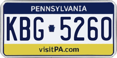 PA license plate KBG5260
