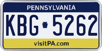 PA license plate KBG5262