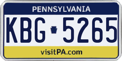 PA license plate KBG5265
