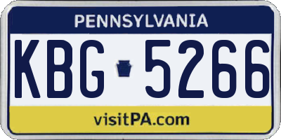 PA license plate KBG5266