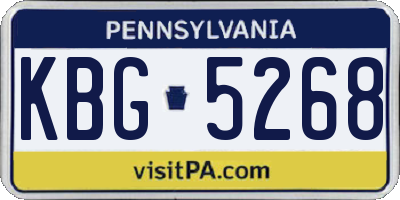 PA license plate KBG5268