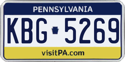 PA license plate KBG5269