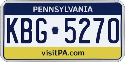 PA license plate KBG5270