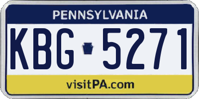 PA license plate KBG5271
