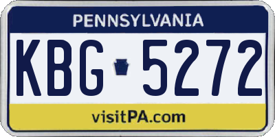 PA license plate KBG5272