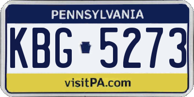 PA license plate KBG5273
