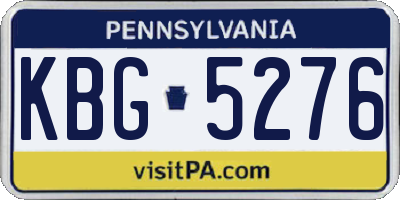 PA license plate KBG5276