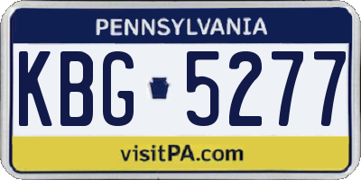 PA license plate KBG5277