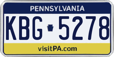 PA license plate KBG5278