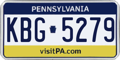PA license plate KBG5279
