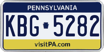 PA license plate KBG5282