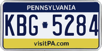 PA license plate KBG5284