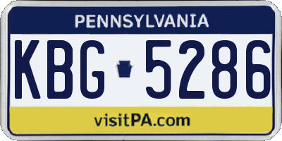 PA license plate KBG5286
