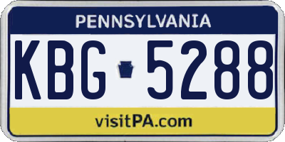 PA license plate KBG5288