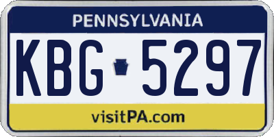 PA license plate KBG5297