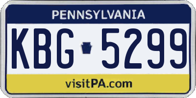 PA license plate KBG5299