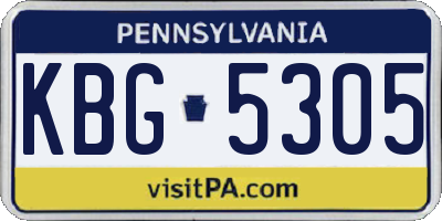 PA license plate KBG5305