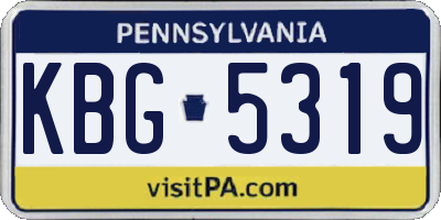 PA license plate KBG5319