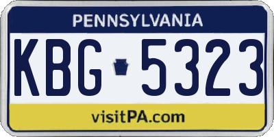 PA license plate KBG5323