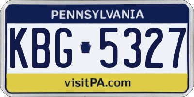 PA license plate KBG5327