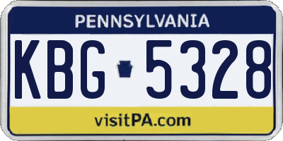 PA license plate KBG5328