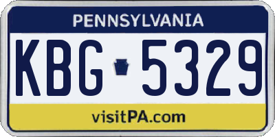 PA license plate KBG5329
