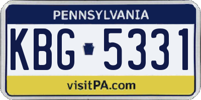 PA license plate KBG5331