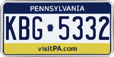 PA license plate KBG5332